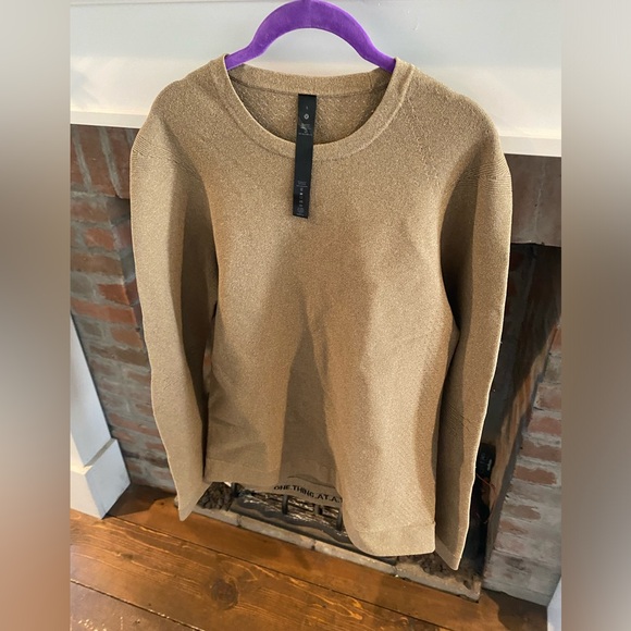 Mens LuLuLemon New Venture Crewneck Sweater in Heathered Ceramic Brown Small - Picture 3 of 10